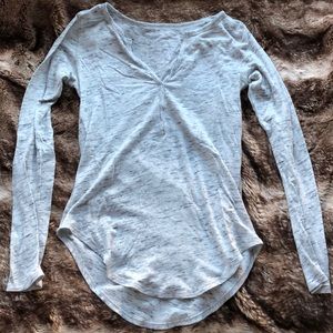 Long sleeve light grey heather cozy tee